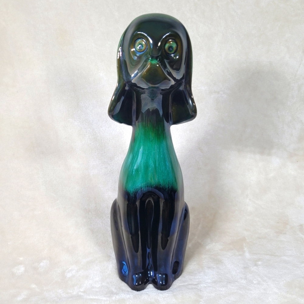 Vintage 14" Blue Mountain Pottery dog puppy hound collectible figure clay decor